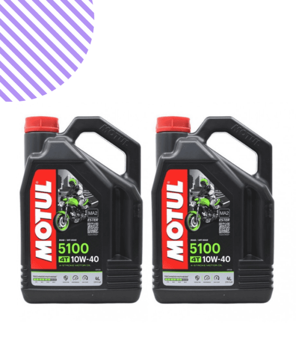 Motul 5100 10W40 4T Semi-Synthetic Oil Cutting Kit + HF204 Oil Filter – For Honda CB600F Hornet 2007