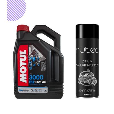 Motul 3000 10W40 4L + Rutec Zincir Yağlama Spreyi 400 ML
