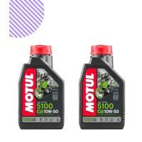 Motul 5100 4T 10W50 1L Motosiklet Yağı (2 Adet)