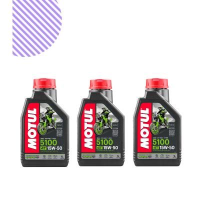 Motul 5100 4T 15W50 1L Motosiklet Yağı (3 Adet)
