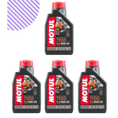 Motul 7100 4T 15W50 1L Motosiklet Yağı (4 Adet)