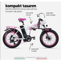 Strada Elektrikli Fat Bike 20 Jant Bisiklet Pembe